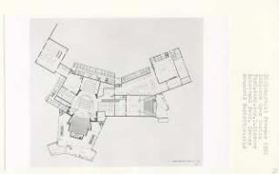 Komische Oper, Berlin-Tiergarten (Diplomarbeit bei Willy Kreuer): Parkettgeschoss, Grundriss 1. Obergeschoss 1:200