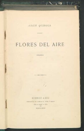 Flores del aire : poesías
