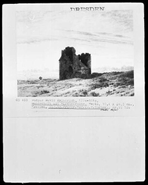 Landschaft mit Kirchenruine