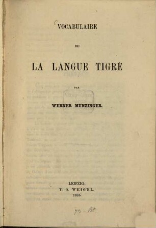 Vocabulaire de la langue Tigré