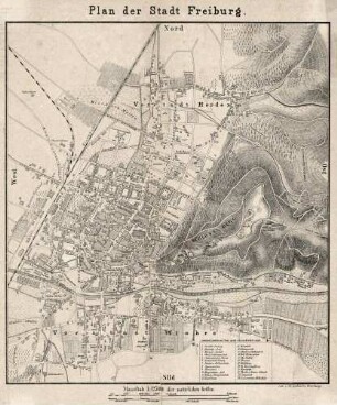 Plan der Stadt Freiburg