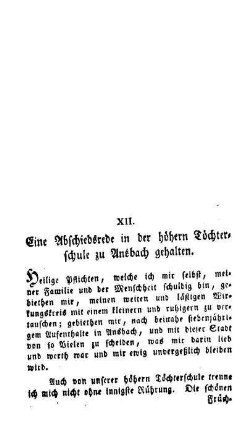 Eine Abschiedsrede in der höhern Töchterschule zu Ansbach gehalten