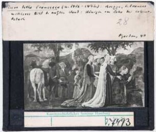 Piero della Francesca: Königin von Saba zu Besuch bei König Salomo. Arezzo, San Francesco
