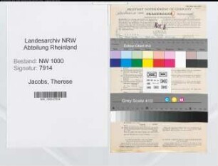 Entnazifizierung Therese Jacobs, geb. 08.11.1902 (Verw.Angest.)