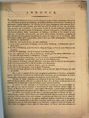 Annonce : ... douze ... points-devue, pris dans le duché de Salzbourg ...