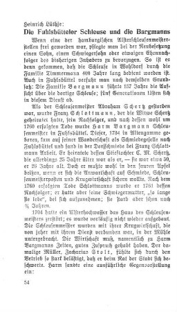 Die Fuhlsbütteler Schleuse und die Bargmanns