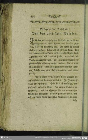 Sechzehnter Abschnitt. Von den poetischen Briefen