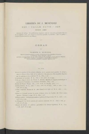 Obras de Vicente G. Quesada