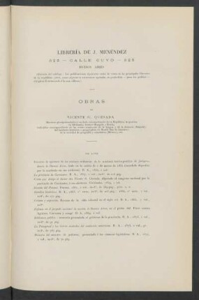 Obras de Vicente G. Quesada