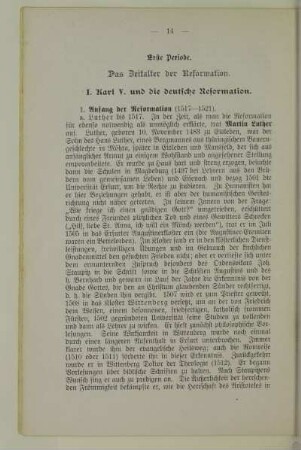 Erste Periode. Das Zeitalter der Reformation