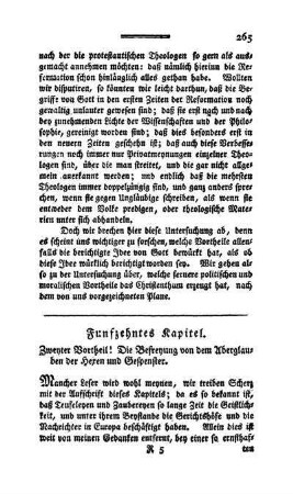 Funfzehntes Kapitel. Zweyter Vortheil! Die Befreyung von dem Aberglauben der Hexen und Gespenster.