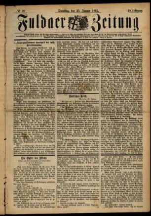Ausgabe vom Dienstag, den 26. Januar 1892.