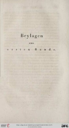Beylagen zum ersten Bande