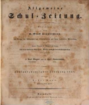 Allgemeine Schulzeitung. 25, 25. 1848