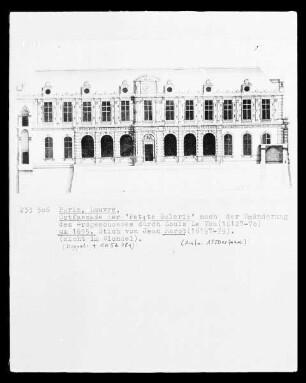 Paris, Louvre, Aufriss petite Galérie nach der Änderung von Louis Le Vau