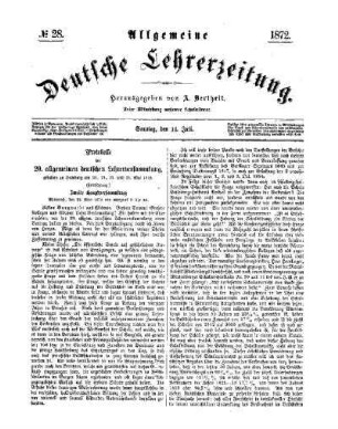 Protokolle der 20. allgemeinen deutschen Lehrerversammlung