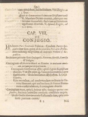 Cap. VIII. De Conjugio.