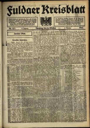 Zweite Ausgabe vom Dienstag, den 04. Oktober 1910.
