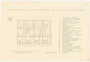 Reihenhausgärten: Pflanzplan 1:100