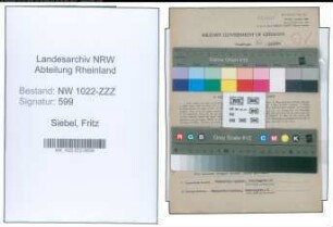 Entnazifizierung Fritz Siebel , geb. 05.07.1880 (Werkmeister)