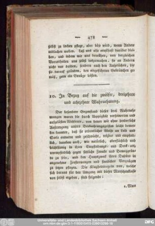 10. In Bezug auf die zwölfte, dreizehnte und achtzehnte Wahrnehmung.