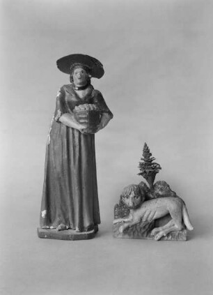 Bäuerin mit Hund(?)