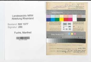 Entnazifizierung Manfred Fuchs , geb. 20.07.1905 (Angestellter)