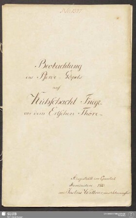 Beobachtung des Pferde-Göpels auf Kühschacht Fndgr. vor dem Erbschen Thore - 18.6220 4.