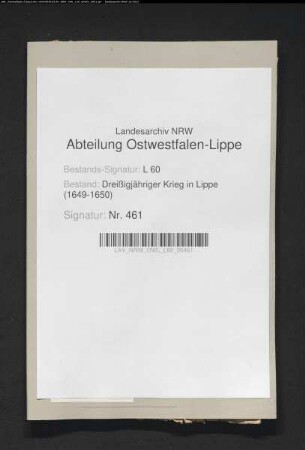 Kontributionsquittungen btr. Zahlungen an den Tillyischen Hofstaat zu Hameln