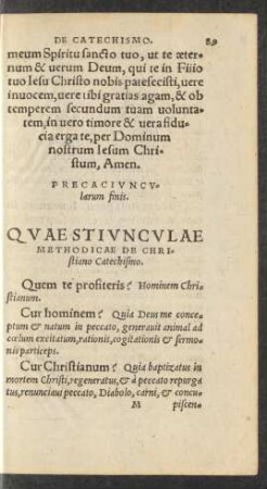Quaestiunculae Methodicae De Christiano Catechismo.