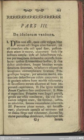 Pars III. De idolorum vanitate