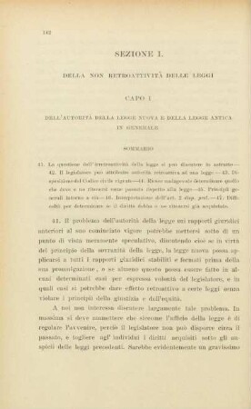 Sezione I. Della non retroattività delle leggi
