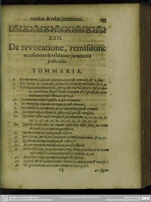 XXII. De revocatione, remissione recusatione & relatione juramenti judicialis