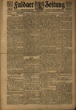 Erste Ausgabe vom Samstag, den 01. Juli 1911.