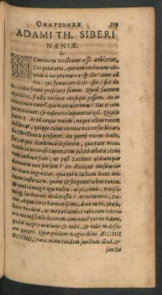 Orationes Adami Th. Siberi Naeniae.