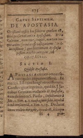 Caput Septimum. De Apostasia.