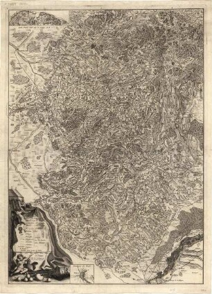 Le Cours Du Rhin De Bâle à Hert près Philisbourg : en 5 Feuilles ; Contenant L'Alsace Et Partie Du Brisgau Suivant les derniers observations de Mrs. de l'accademie des Sciences, Dedié A Messire Paul Esprit Feydeau Chevalier Sgr. De Brou