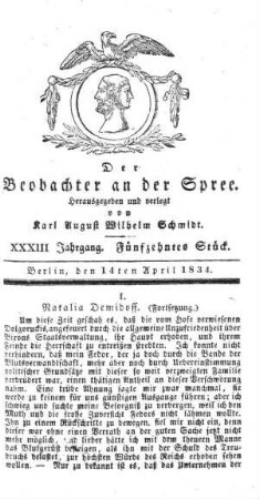 15. Stueck, 14. April 1834