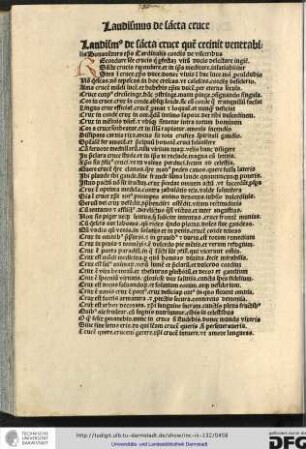 Laudimus de sancta cruce quem cecinit venerabilis Bonauentura...