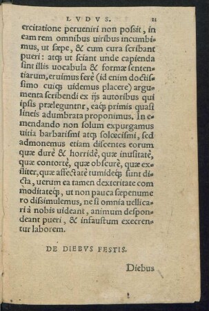 De Diebus Festis.