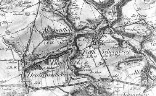 Nossen-Deutschenbora. Ausschnitt aus: Oberreit, Sect. Freiberg, vor 1843