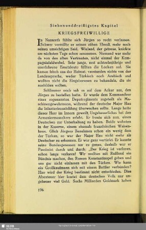 Siebenunddreißigstes Kapitel: Kriegsfreiwillige