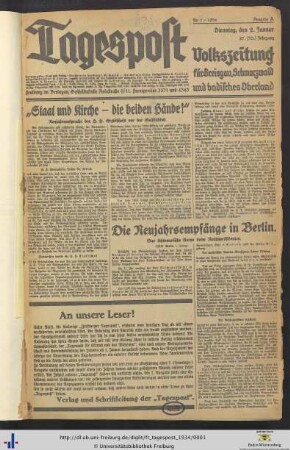 Nr. 1-29 (Januar 1934)
