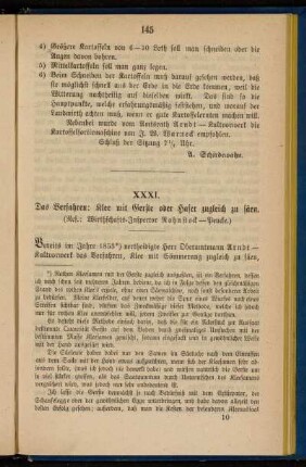 XXXI. Das Verfahren: Klee mit Gerste oder Hafer zugleich zu säen