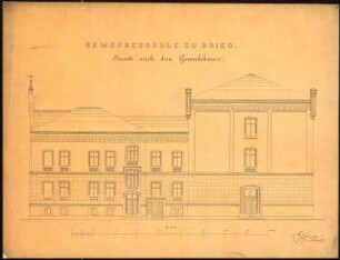 Gewerbeschule, Brieg: Aufriss, Maßstabsleiste 1:72