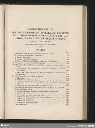 Die photochemische Zersetzung des Brom- und Chlorsilbers vom Standpunkte des Atombaus und der Kristallstruktur