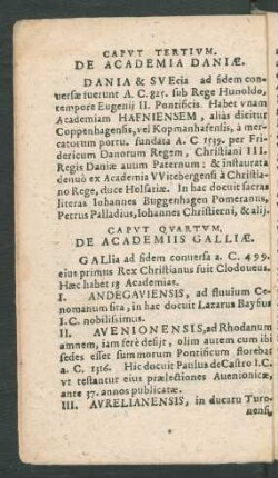 Caput Quartum. De Academiis Galliae.