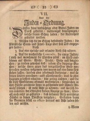 VII. Aus der Juden-Ordnung.