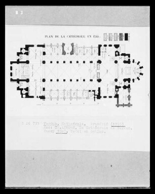 Verdun (Meuse) : Grundriss der Kathedrale Notre-Dame im Zustand von 1755