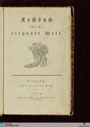Kochbuch für die elegante Welt